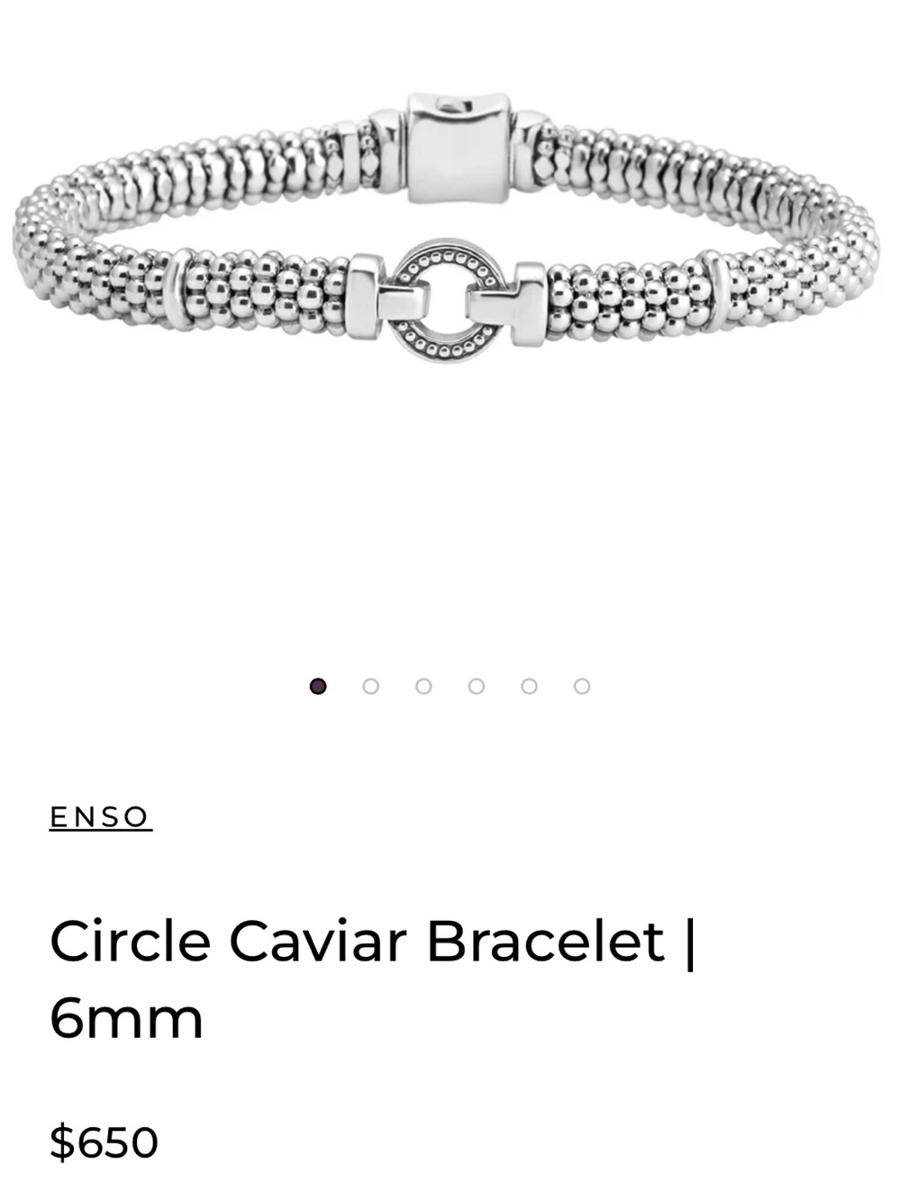 LAGOS Silver Beaded Circle Bracelet